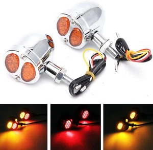 Motorcycle LED Red/Amber Turn Signal Light For Honda Shadow VT 750 1100 VTX1300C - Bild 1 von 11
