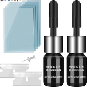 Windshield Crack Repair Kit, 2 Bottles Cracked Windshield Repair Kit for Chips a - Picture 1 of 7