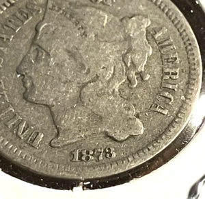 elf Three Cents Nickel  1873   A57 - Picture 1 of 5