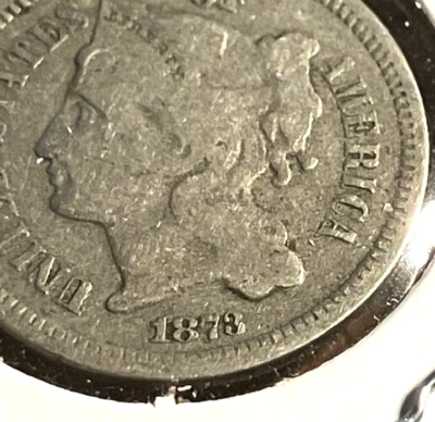 elf Three Cents Nickel  1873   A57 - Image 1 of 4