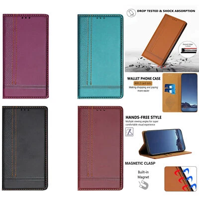 Flip Leather Wallet Cover Case For Motorola G73 G15 G55 G14 G54 G62 G32 G04 E13 - Image 1 of 4