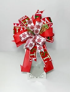 LARGE CHRISTMAS DECORATION 4 RIBBON BOW ELEGANT STUNNING WREATH PACKAGE CRAFTS - Picture 1 of 9