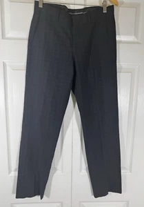 Murano performance Dress Pants 30x30 charcoal plaid wool blend - Picture 1 of 7