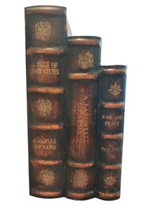 Faux Classical Books Hidden Storage for CD's or Secret Storage Wood Bookshelf - Picture 1 of 10