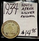 1934 SOUTH AFRICAN REPUBLIC 1 SHILLING SILVER WORLD COIN. ENN COINS