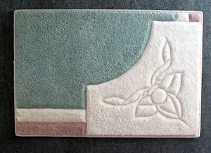 VTG Art Deco style thick pile top quality door mat rug 18x27, used as decor only - Picture 1 of 3