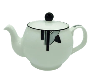 Elegante teiera "Ritzy" Art Deco Bone China 4 tazze design "grigio" - Foto 1 di 2