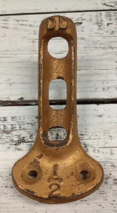 Old 1/2" Flag Pole Bracket Banner Holder D Vintage Cast Iron Antique Brass  ** - Picture 1 of 7