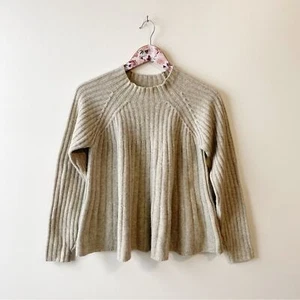 REBECCA TAYLOR Varigated Ribbed Wool & Cashmere Knit Mock Swing Sweater! XS - Picture 1 of 10