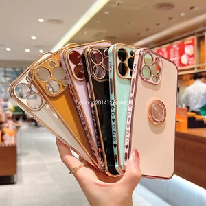 Heart Case Diamond Ring Holder Cover For iPhone 16e 15 Pro Max 14 13 12 11 XS 8 - Picture 1 of 19