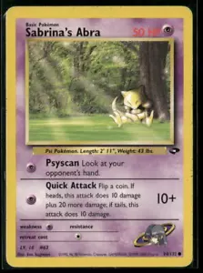 Pokémon Gym Challenge #094/132 Sabrina's Abra Common, Moderately played - Picture 1 of 2
