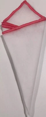 Pocket Square Handmade White With Pink Stitch Borders By Squaretrapny.com - Image 1 of 4