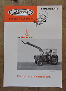 orig. Prospekt Baas Frontlader zum Deutz D40L Traktor Schlepper