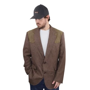Vintage Pendleton Tweed Wool Western Blazer Jacket Coat Mens 44 Long Made In USA - Picture 1 of 16