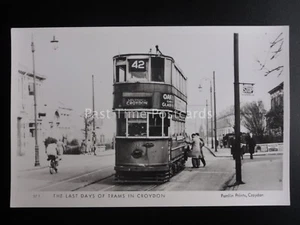 London Straßenbahn LETZTE TAGE DER STRASSENBAHNEN IN CROYDON Pamlin Druck Postkarte M1 - Bild 1 von 2