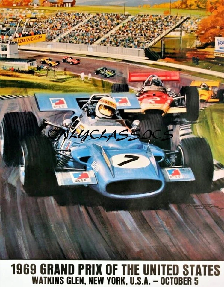 1969 GRAND PRIX OF THE UNITED STATES WATKINS GLEN USA 12X16 POSTER AUTO RACING - Image 1 of 1
