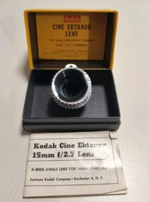 Kodak Cine Ektanon Lens 16mm f/2.7 Vintage Wide-Angle Camera Lens RY02051 Type M - Image 1 of 4