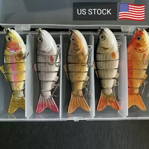Lifelike swimbait crankbait fishing lures 5 pack lot tackle box multi jointed - Picture 1 of 12