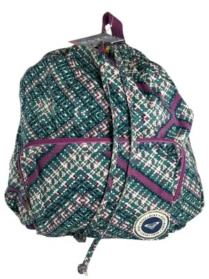 ROXY BackPack Multicolor Diamond Geometric Print Cinch Dual Strap Cotton Blend - Image 1 of 4
