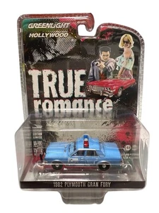 Greenlight Hollywood True Romance "1982 Plymouth Gran Fury" azul cromo persecución - Imagen 1 de 2