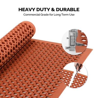 60x36 Inch Heavy Duty Drain Mat, Anti-Slip Rubber Flooring for High Traffic Area - Image 1 of 4