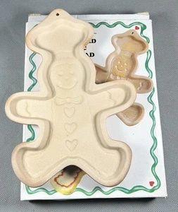 Vtg Stoneware Gingerbread Ceramic Shortbread Mold Christmas Holiday Baking - Picture 1 of 7