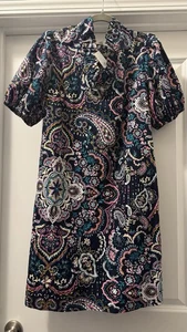 Vestido de verano para mujer Crown & Ivy mediano Flora cachemir mangas cortas peso ligero - Imagen 1 de 6