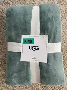 UGG Novah King Manta de Vellón Verde Pizarra Ropa de Cama Edredón Reversible NUEVO - Imagen 1 de 5