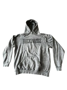Breckenridge Hoodie Ragwear Sz Large Colorado Gray Drawstring Hood Front Pocket - Picture 1 of 10