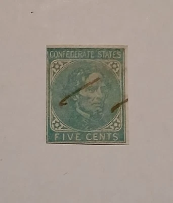 Sello usado de Estados Confederados CSA#7-L-v4 relleno en marco variedad Foto 1 de 3