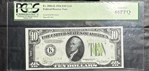 $10 1934 Federal Reserve Note Dallas "LGS" PCGS 66 PPQ - Picture 1 of 2