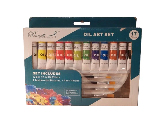 Pennelli Oil Art Set 17 Pieces Paints Brushes Palette New In Box - Image 1 of 4