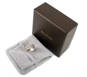 GUCCI Sterling G Logo Silver 925 Finger Ring US 4.5 Women Accessories Good Used - Picture 1 of 7