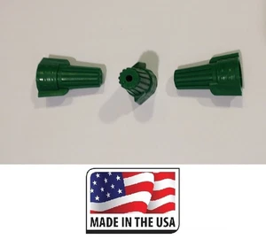 (100) Conector de tierra de resorte de alambre con tornillo giratorio con alas verdes 14-22 AWG Ga EE. UU. - Imagen 1 de 2
