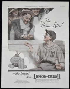 1921 Lemon-Crush Baseball Werbung - "The Home Run" - Norman Rockwell - Yankees - Bild 1 von 7