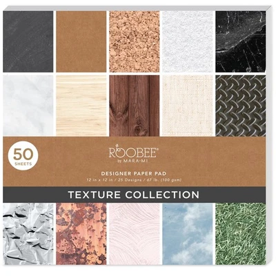 Roobee by Mara Mi Texture Paper Pad 12" x 12" - 24 lb/ 110 GSM, 50 sheets Foto 1 de 4