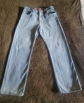 Pantalones de mezclilla para hombre FCUK talla 32x30 lavado medio algodón envejecido excelente estado  Foto 1 de 4