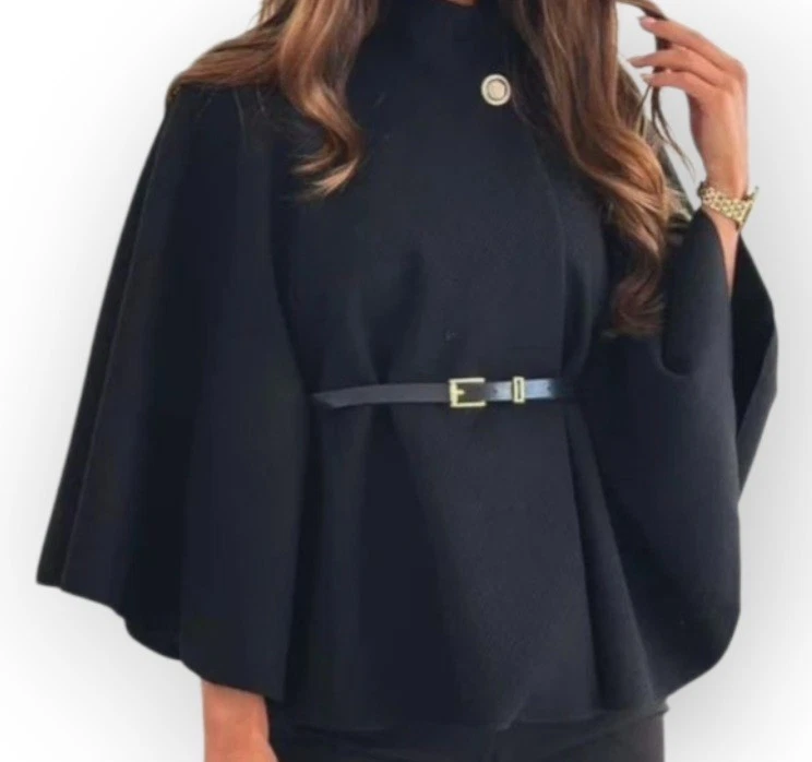 Cape Poncho élégante avec ceinture | Taille unique 38-44 - Photo 1/1