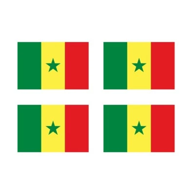 Set of 4 x Senegal Flag Temporary Tattoo Lasts 1 week Senegal Team world cup