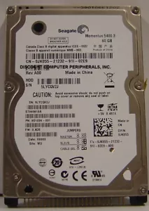 60GB 2.5" IDE Seagate ST960815A 9.5MM 44PIN Drive Tested Good Our Drives Work - Picture 1 of 1