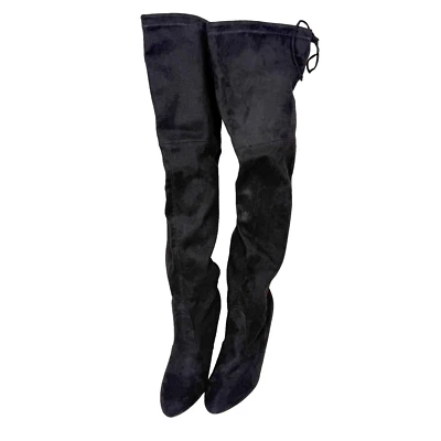 Steve Madden Gorgeous Suede Over The Knee High Heel Boots 9 Black - Image 1 of 4