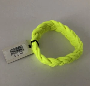 Costume Braided Stretch Bracelet Neon Yellow - Picture 1 of 2