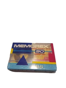 VTG NOS NIP 80s Memorex DBS 90 Cassette Tape Yellow Pink Made In USA - Picture 1 of 2