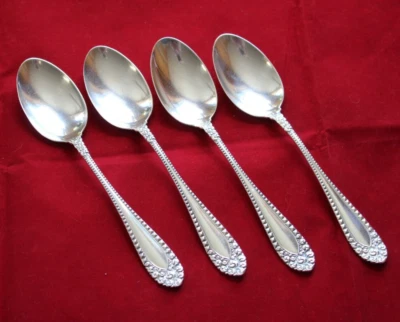 Juego de 4 cucharaditas de ley Meriden Britannia 6 3/4" (c.1900) 155,5 g Foto 1 de 4