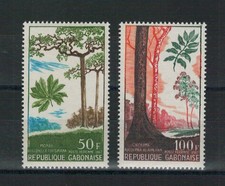 GABON PA .N° 63 / 64 . 2  VALEURS RESSOURCE FORESTIERE NEUVES ** . SUPERBE .