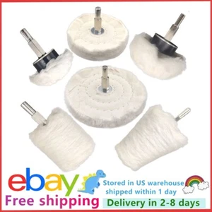 7 Pcs Car Polisher Polishing Buffing Pads Mop Wheel Drill Kit Aluminum Stainless - Picture 1 of 5