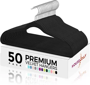 Velvet Hangers 60 Pack, Premium Clothes Hangers Non-Slip Felt Hangers - Picture 1 of 1