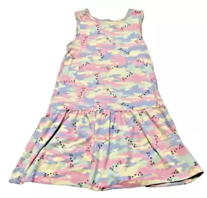 Hello Kitty Sundress Pastel Cat Camouflage Print M 7/8 Lightweight Stretch Pink - Picture 1 of 2