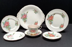 Paragon Rendez Vous Six World Roses Henry Wheatcroft 7 Pieces Bone China - Picture 1 of 7