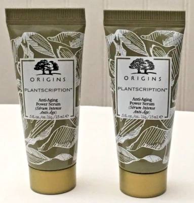 2 Origins Plantscription SUERO ELÉCTRICO ANTIENVEJECIMIENTO .5 oz. Cada x 2 = 1 oz. Total Foto 1 de 3